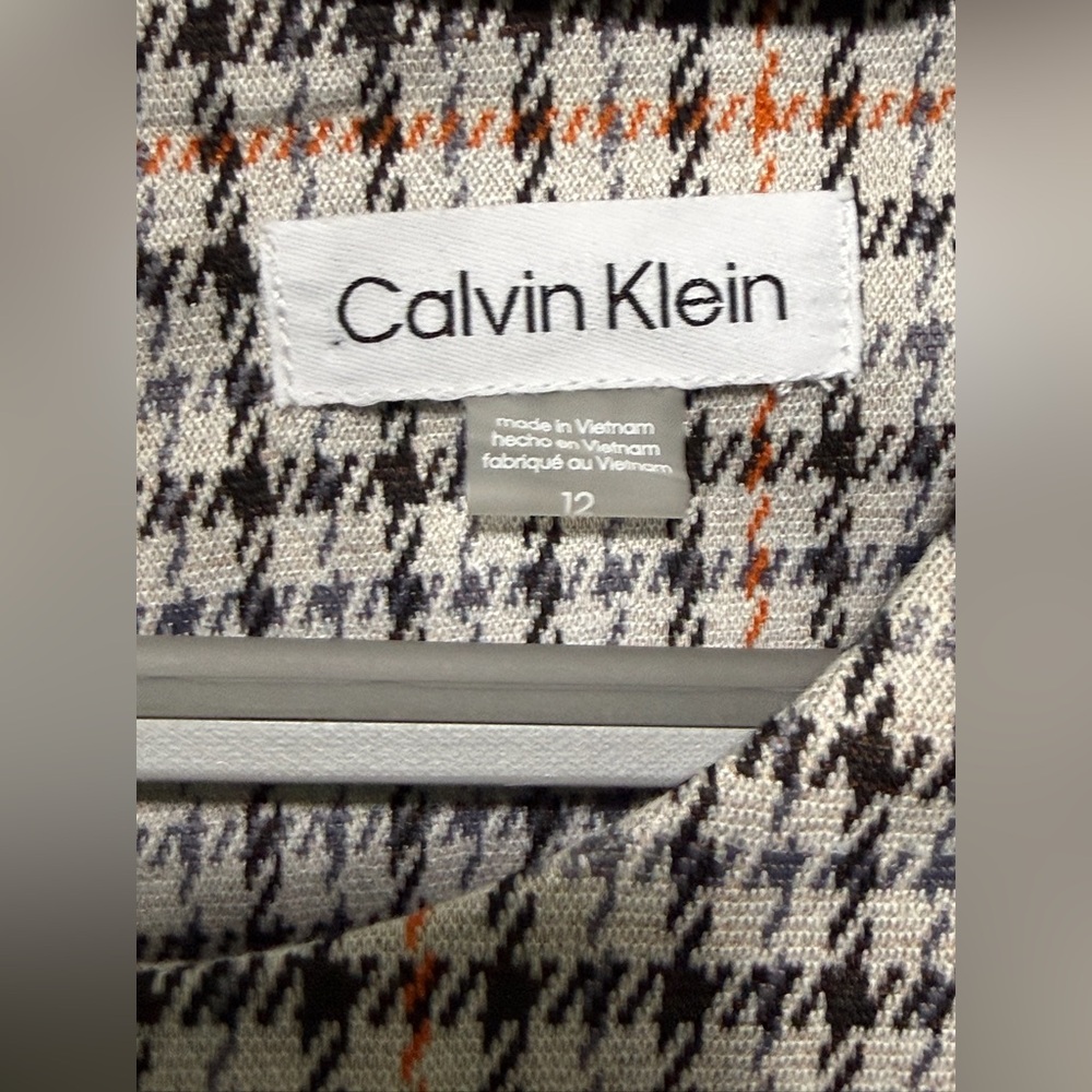 NWOT Calvin Klein Plaid Short Sleeve Dress - Picture 3 of 9